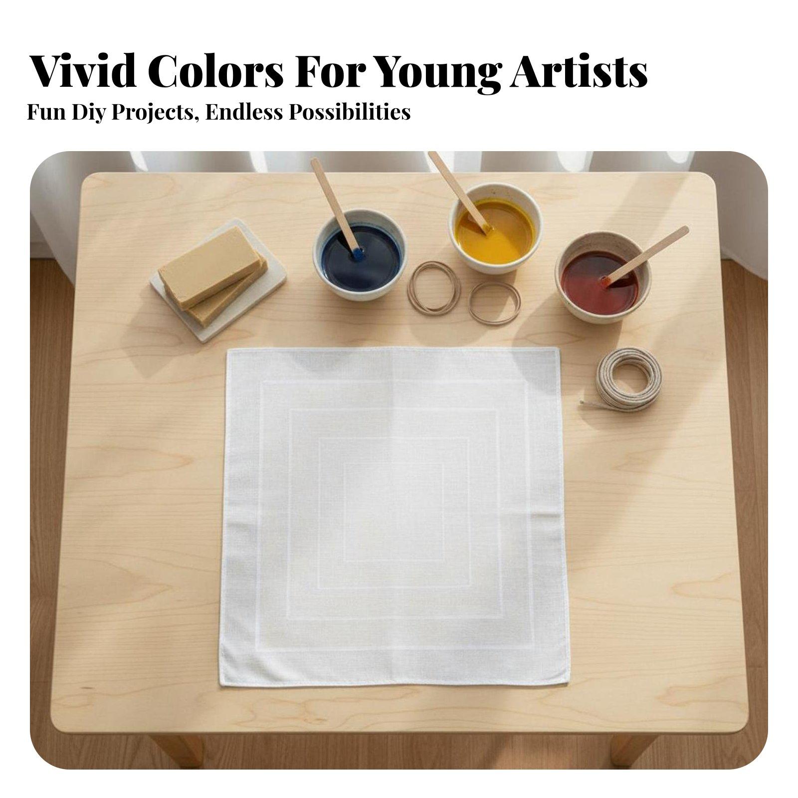 Bandana Blank White - DIY Cloth-Coloring Cloth Hemmed Edges White