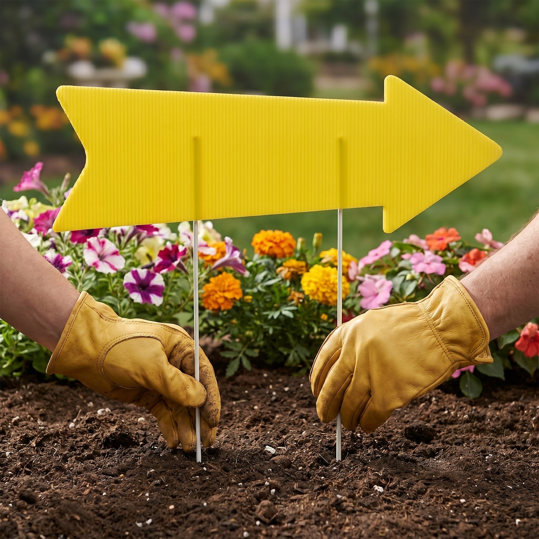 Yard Sign Blank - 10Pcs Blank Arrow Yard Signs Yellow