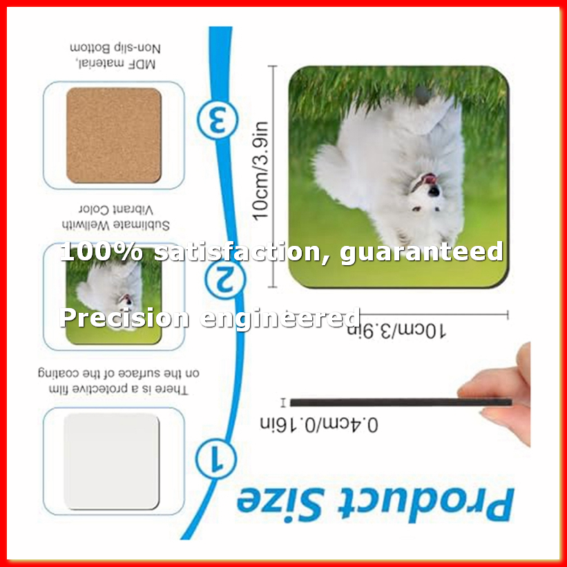Coaster Sublimation Blank - 24 PCS Sublimation Coasters Blank MDF