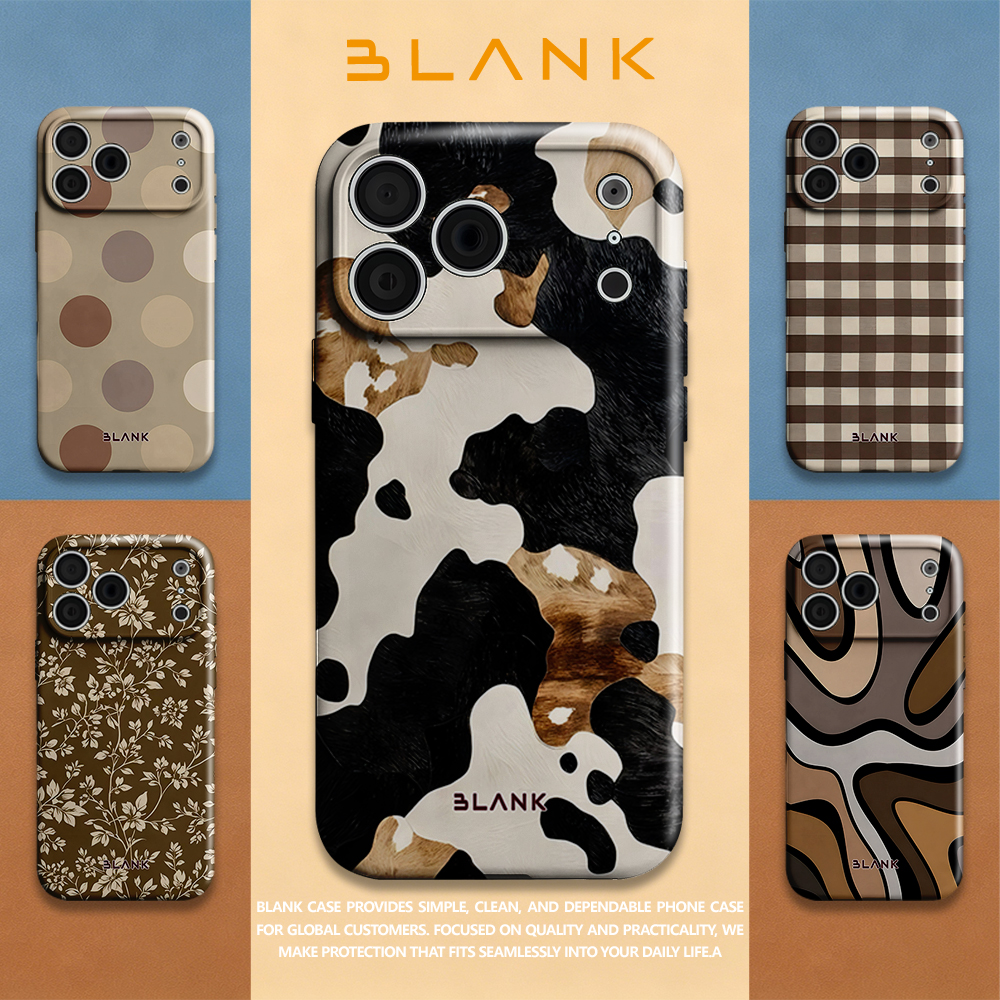 Phone Case Blank Print - Mocha Cow Print For iPhone 17
