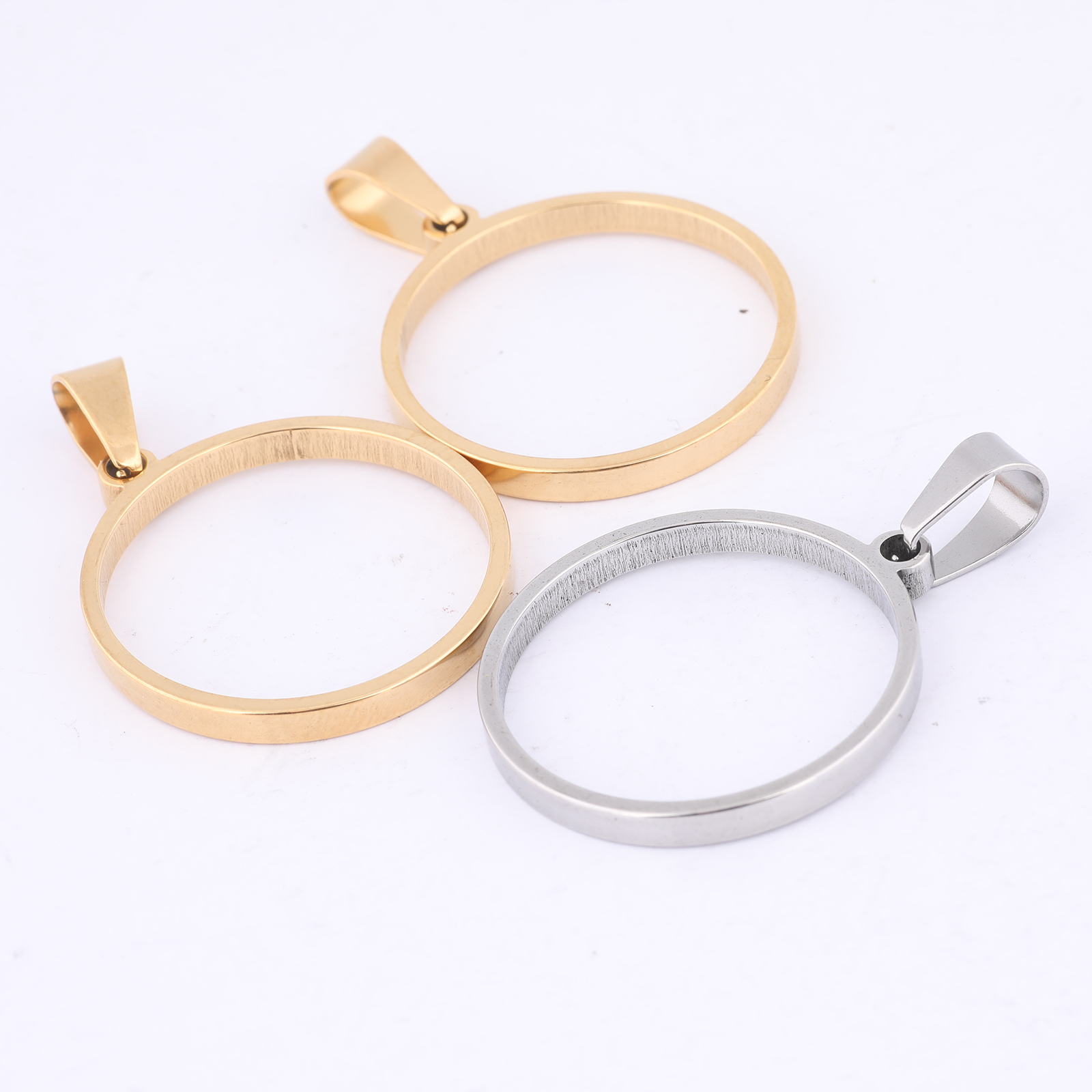Metal Photo Panel - 10pcs 25mm Round Open Bezel Charms