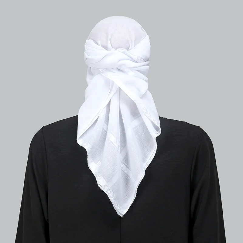 Bandana Blank White - Islam White Square Scarf Men Shemagh