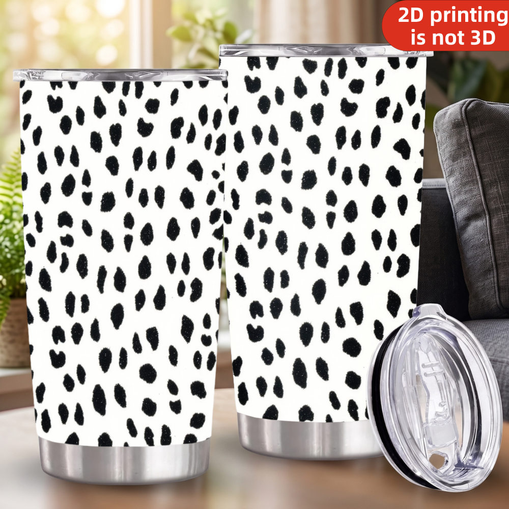 Tumbler 20Oz White - 20oz Dalmatian Spot Printed Stainless Steel