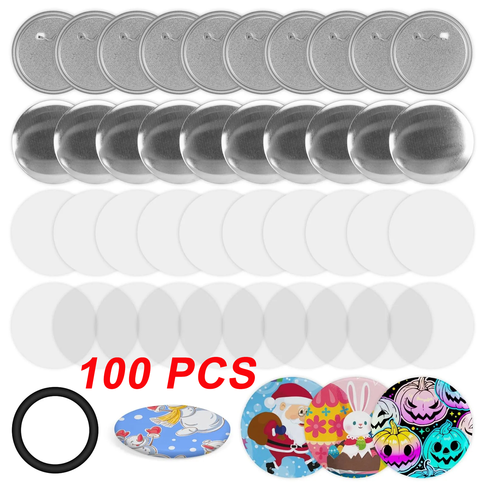 Button Badge Blank - 100PCS Blank Button Making Supplies 25-75mm