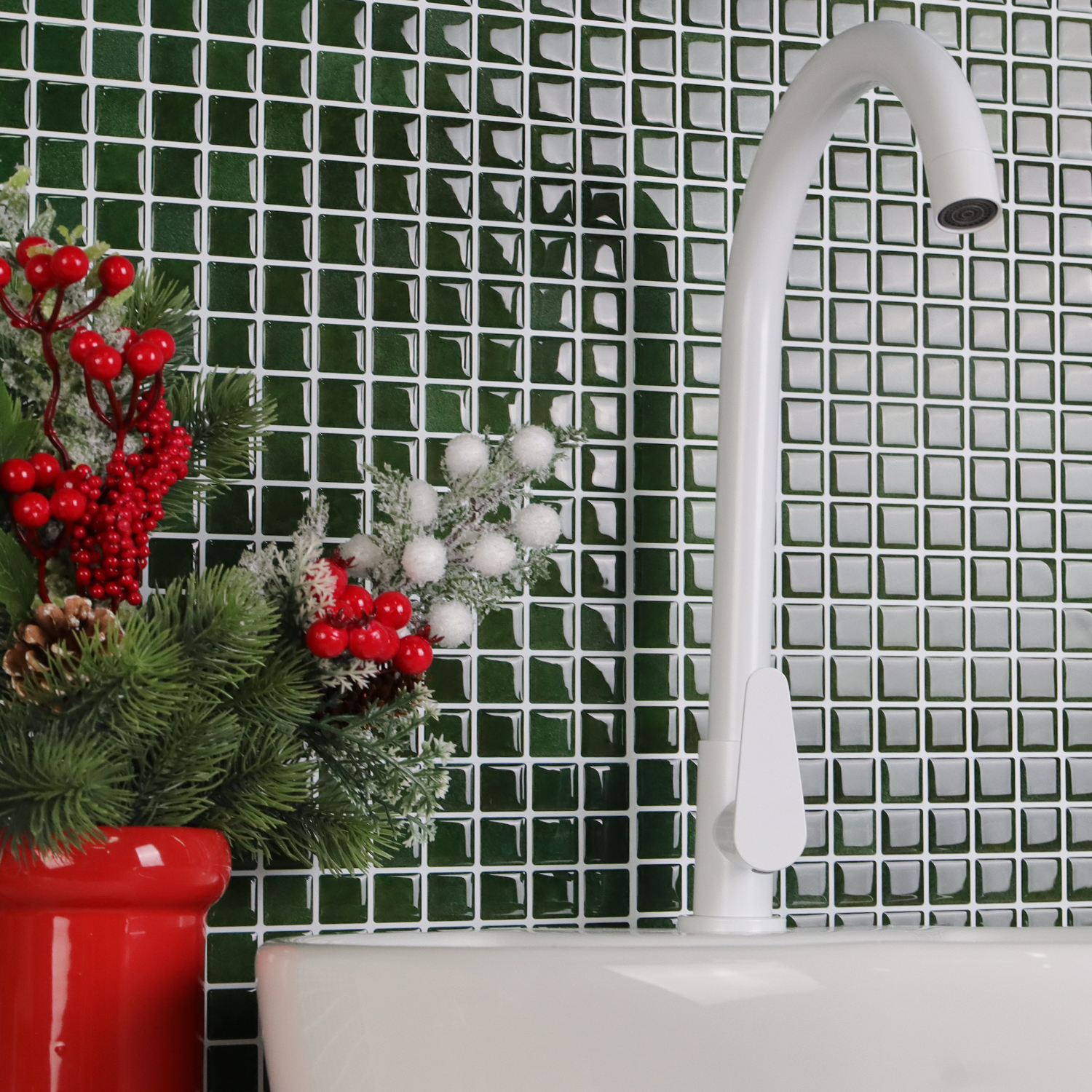 20pcs 3D Mosaic Style Wall Sti - Ceramic Tile Blank 评论和价格