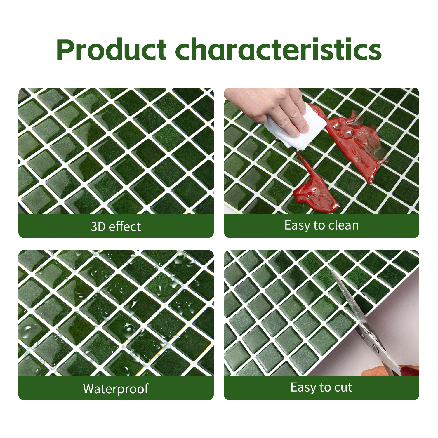20pcs 3D Mosaic Style Wall Sti - Ceramic Tile Blank 评论和价格