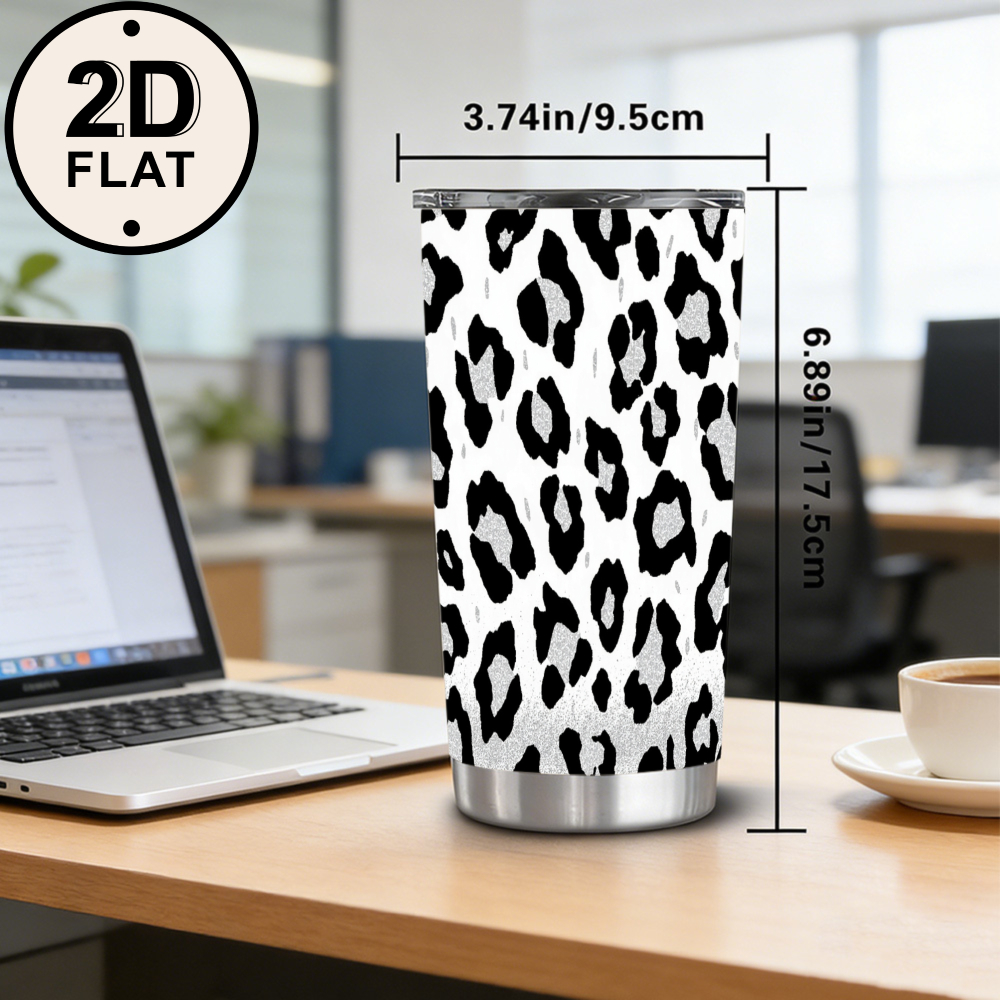 20oz Black Silver Glitter Leop - Tumbler 20Oz White 评论和价格