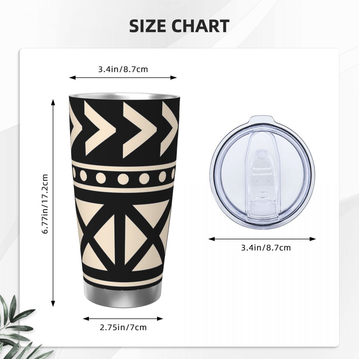 African Mud Cloth Black And Wh - Tumbler 20Oz White 评论和价格