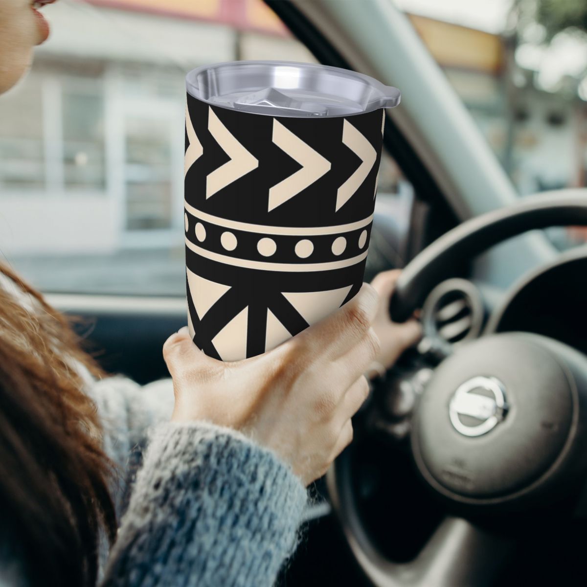 African Mud Cloth Black And Wh - Tumbler 20Oz White 评论和价格
