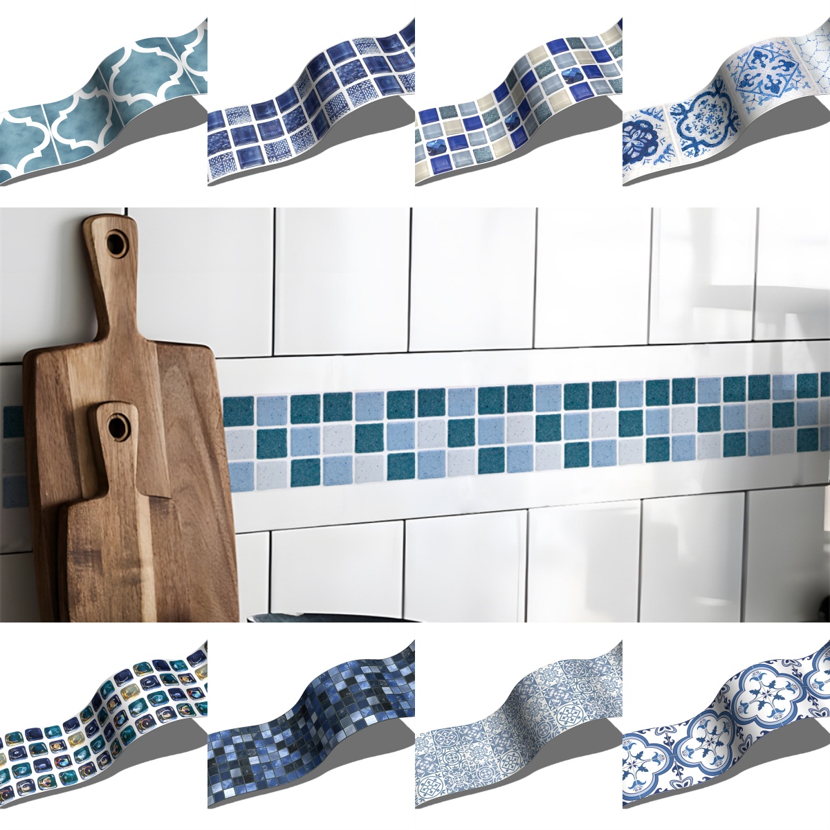 Blue Mosaic Self-Adhesive Base - Ceramic Tile Blank 评论和价格