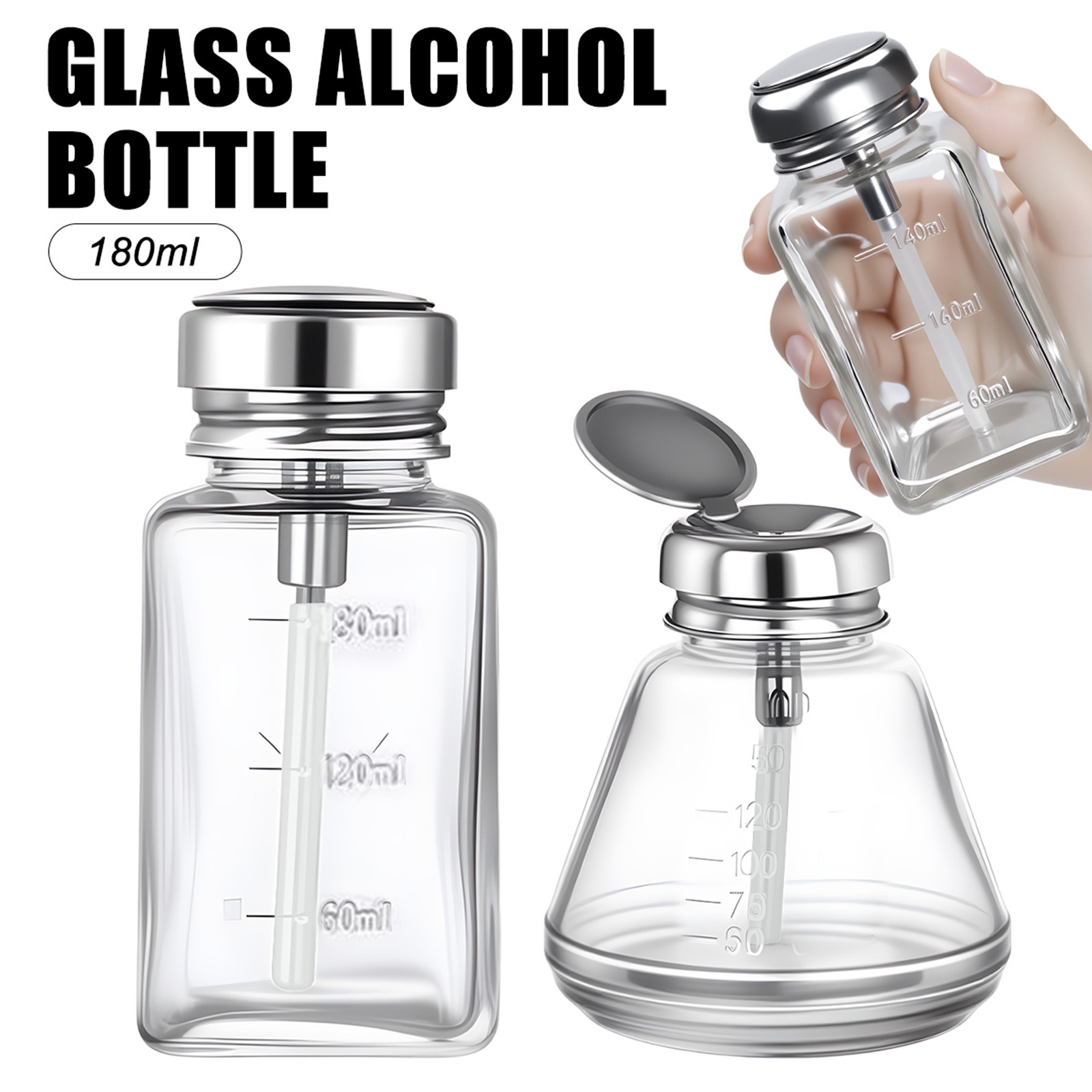 180ml Nail Glass Bottle Press  - Water Bottle Blank 评论和价格