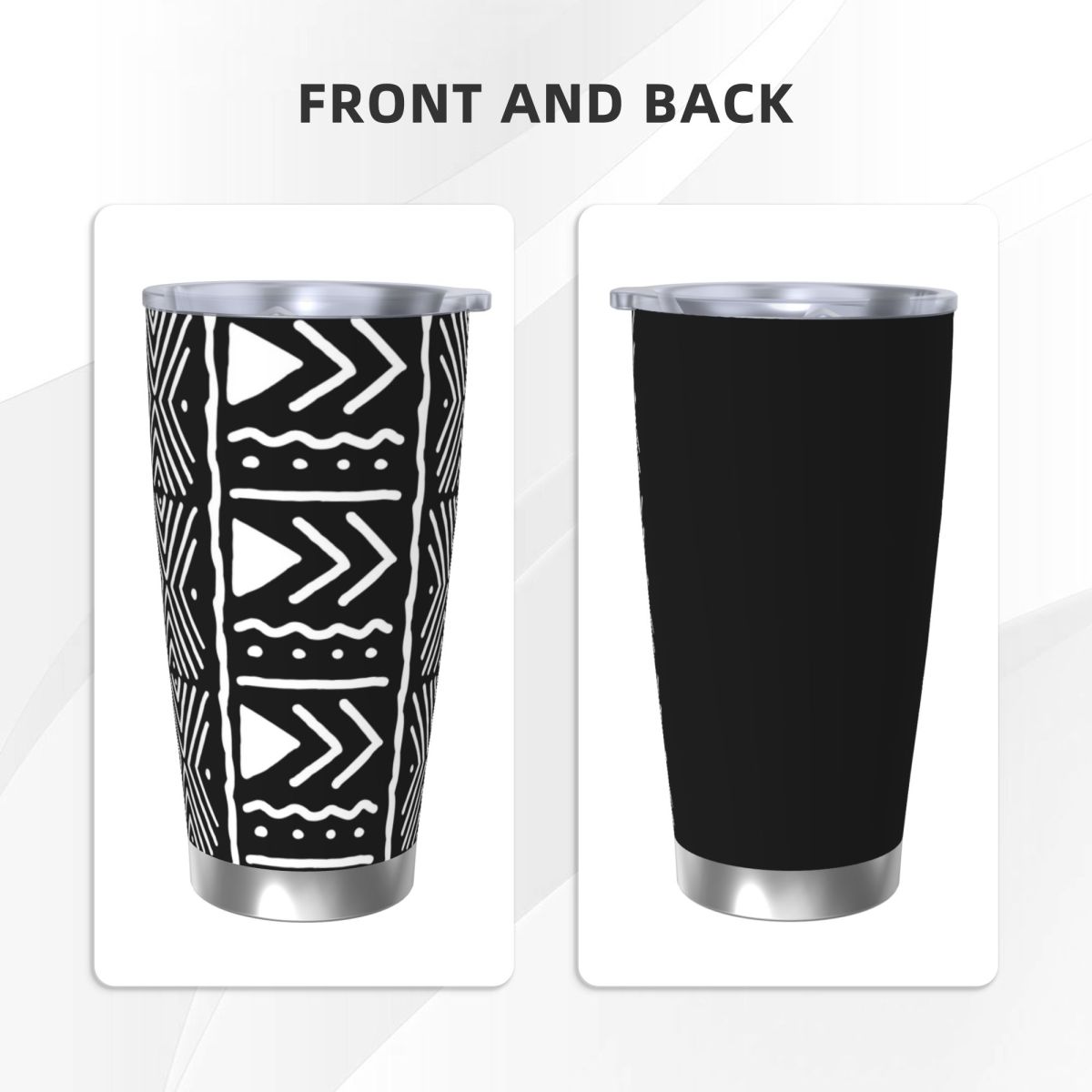 Black And White African Bogola - Tumbler 20Oz White 评论和价格