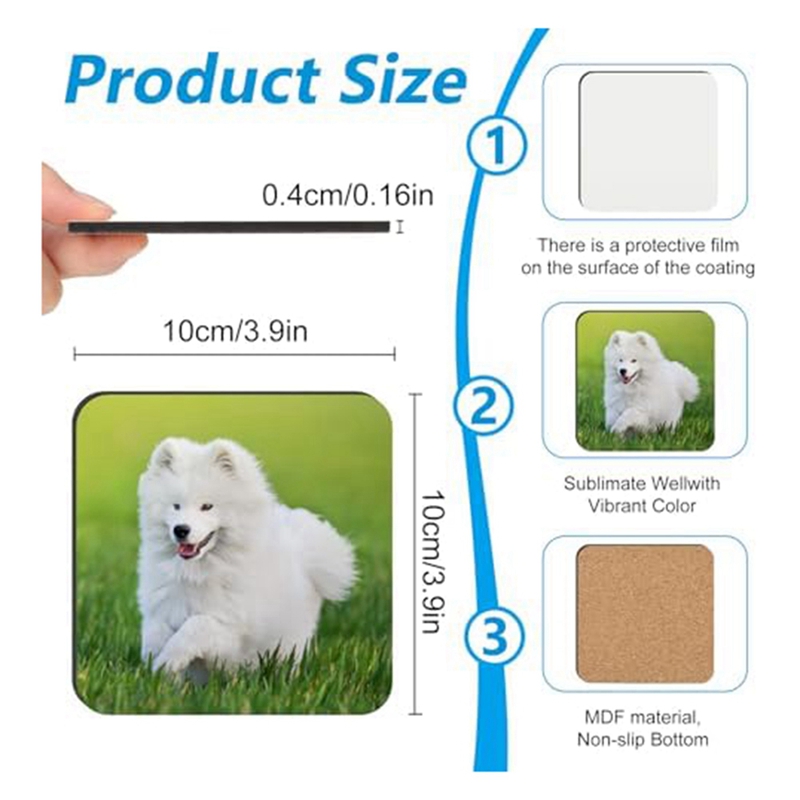 24 PCS Sublimation Coasters Bl - Coaster Sublimation Blank 评论和价格