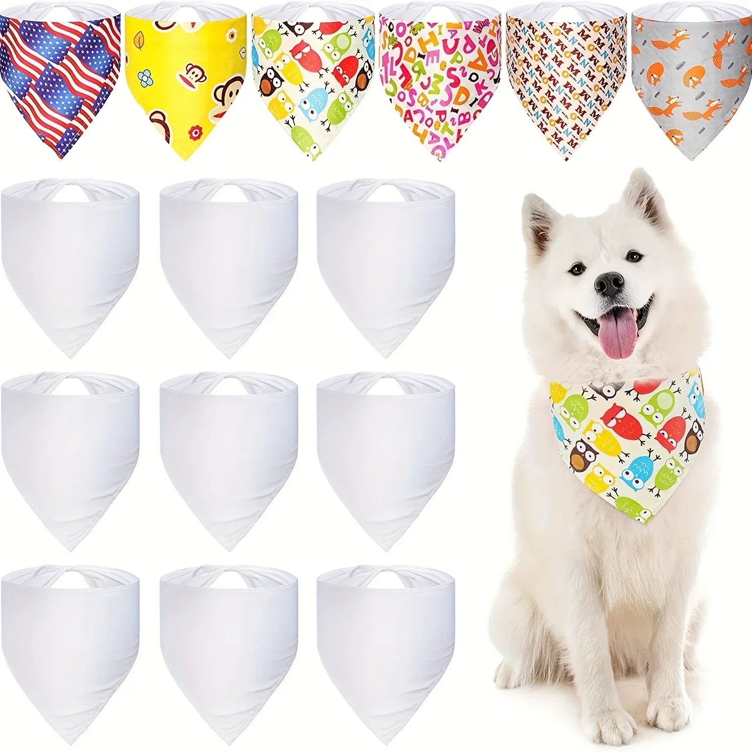 30pcs White Polyester Blank Do - Bandana Blank White 评论和价格