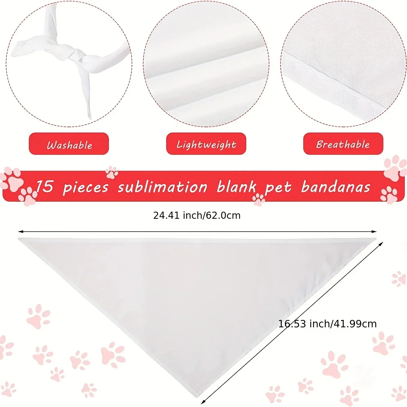 30pcs White Polyester Blank Do - Bandana Blank White 评论和价格
