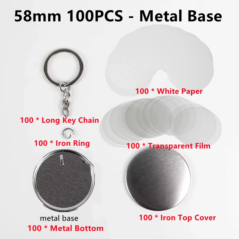 100PCS Blank Plastic/Metal But - Button Badge Blank 评论和价格