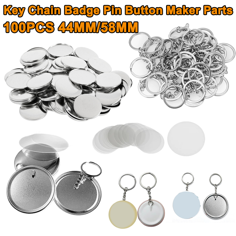 100PCS 44MM 58MM Plastic Metal - Button Badge Blank 评论和价格