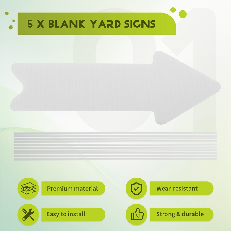 5 Pack White Blank Wedding Dir - Yard Sign Blank 评论和价格