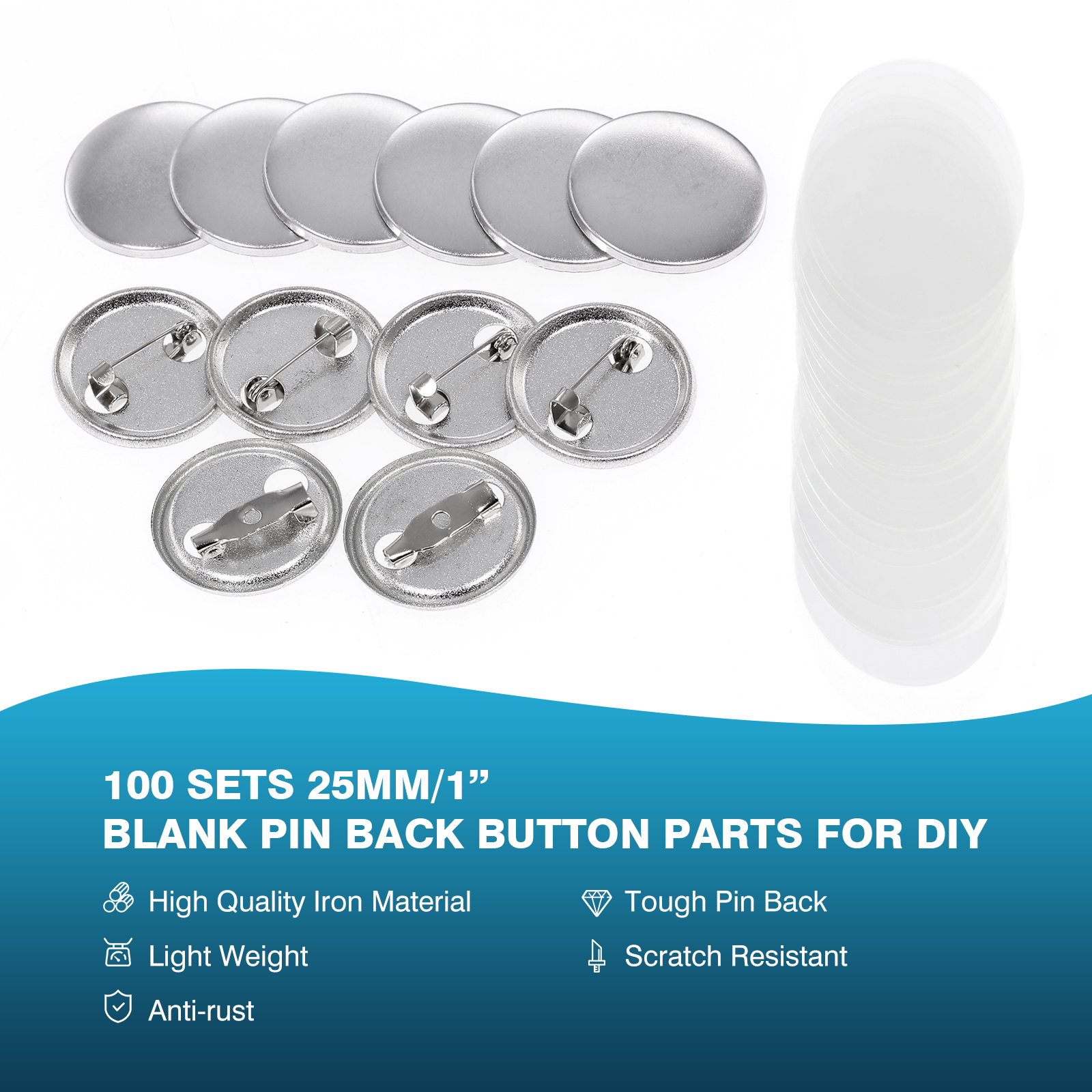 100Pcs Mini DIY Round Mirror M - Button Badge Blank 评论和价格
