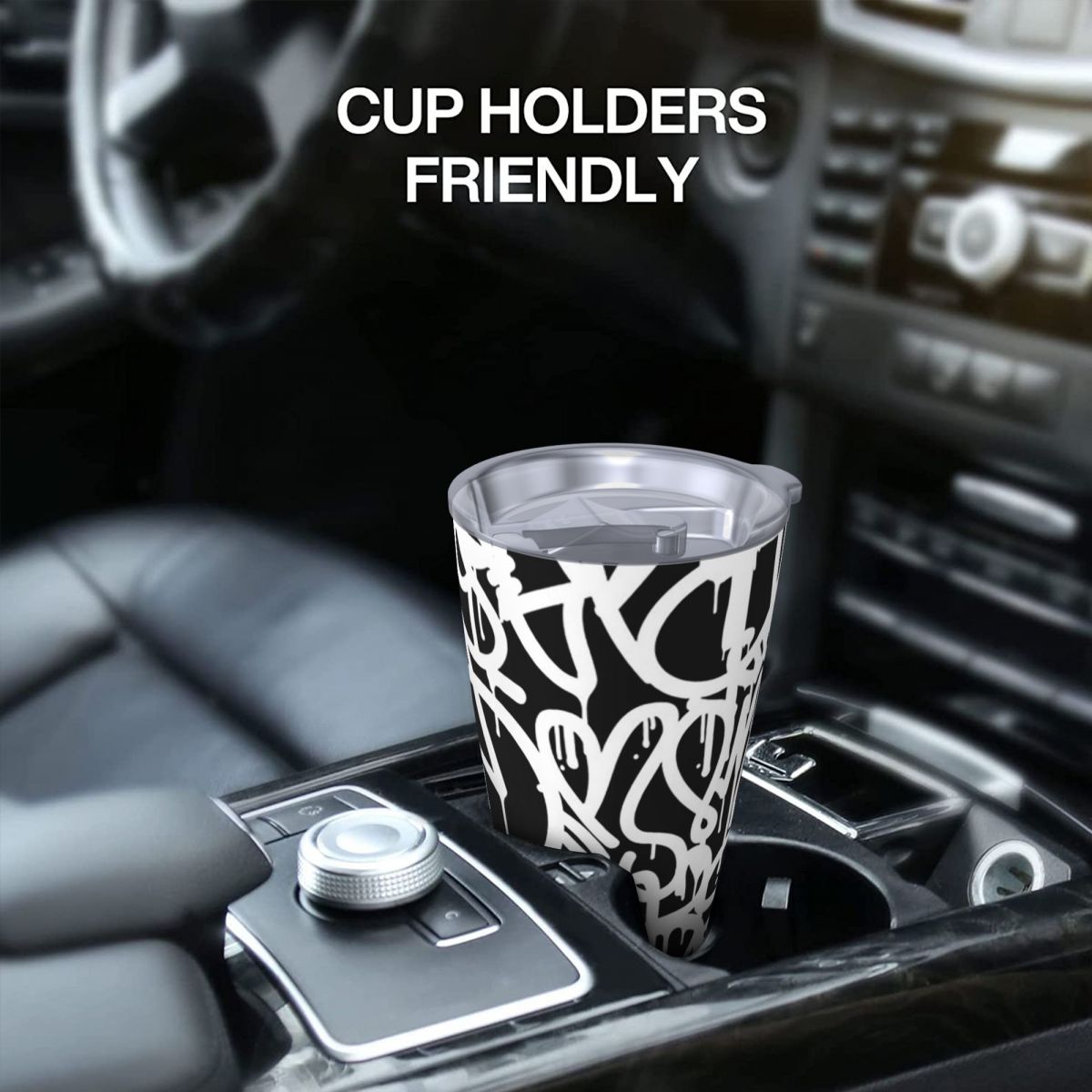 Black And White Graffiti Stain - Tumbler 20Oz White 评论和价格