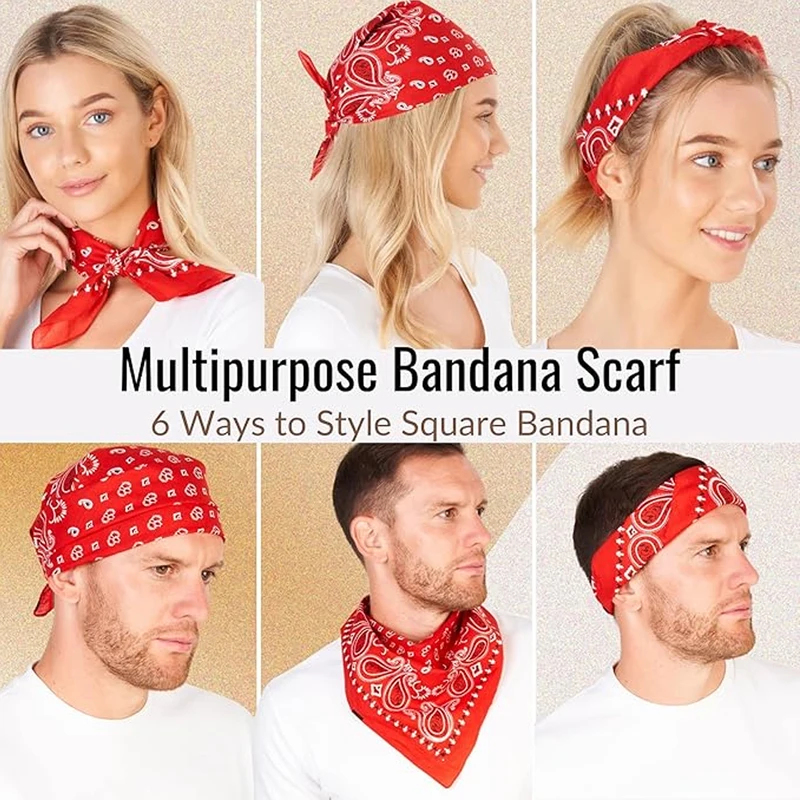 1pcs Hip Hop Cowboy Paisley Sc - Bandana Blank White 评论和价格
