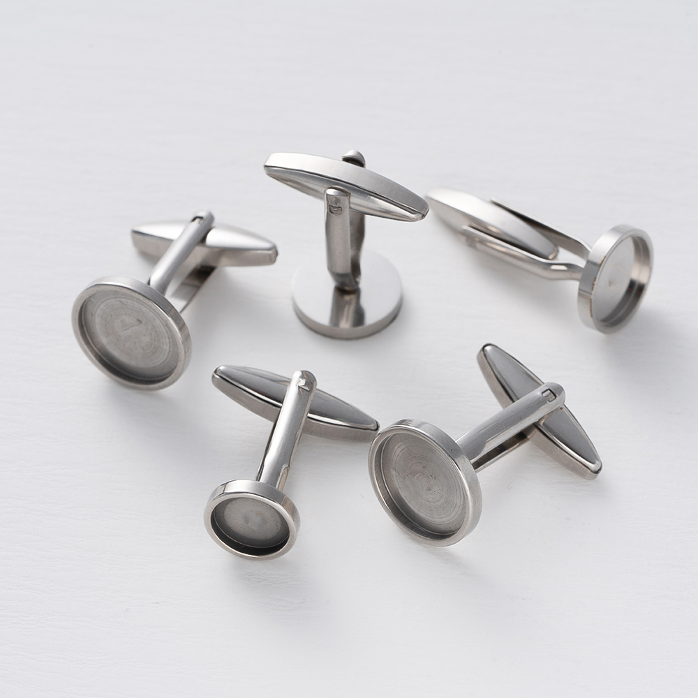 5Pcs Stainless Steel Cufflinks - Metal Photo Panel 评论和价格