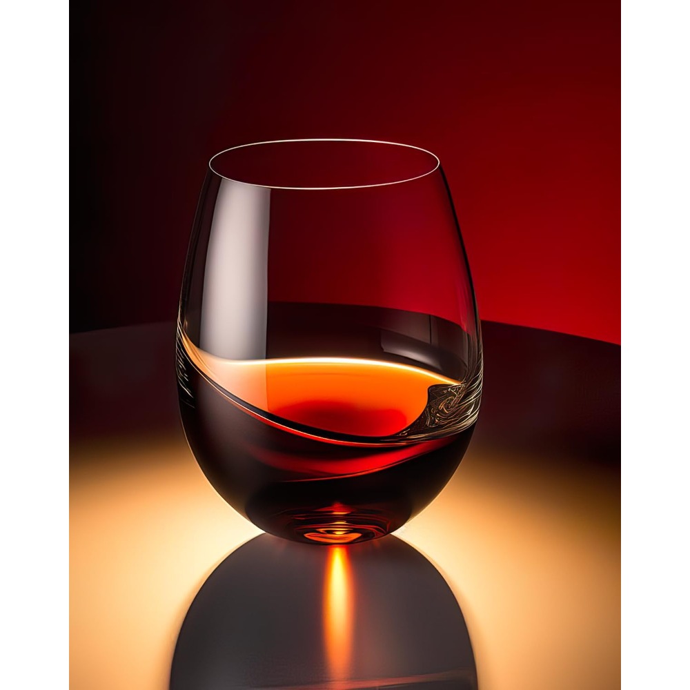 Stemless Wine Glasses Set of 4 - Tumbler 20Oz White 评论和价格