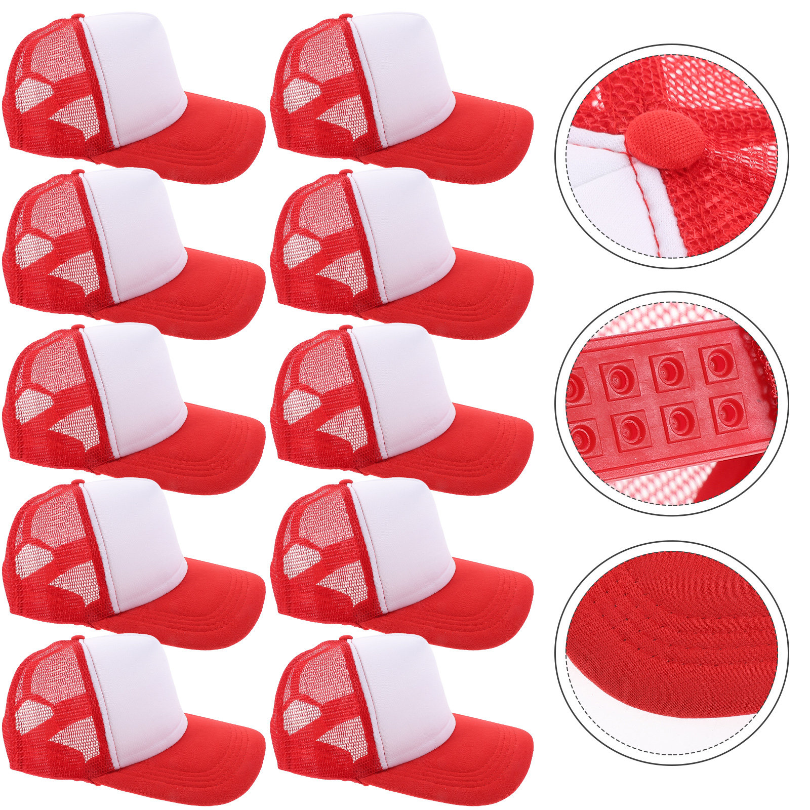 10pcs Blank Mesh Baseball Caps - Hat Sublimation Blank 评论和价格