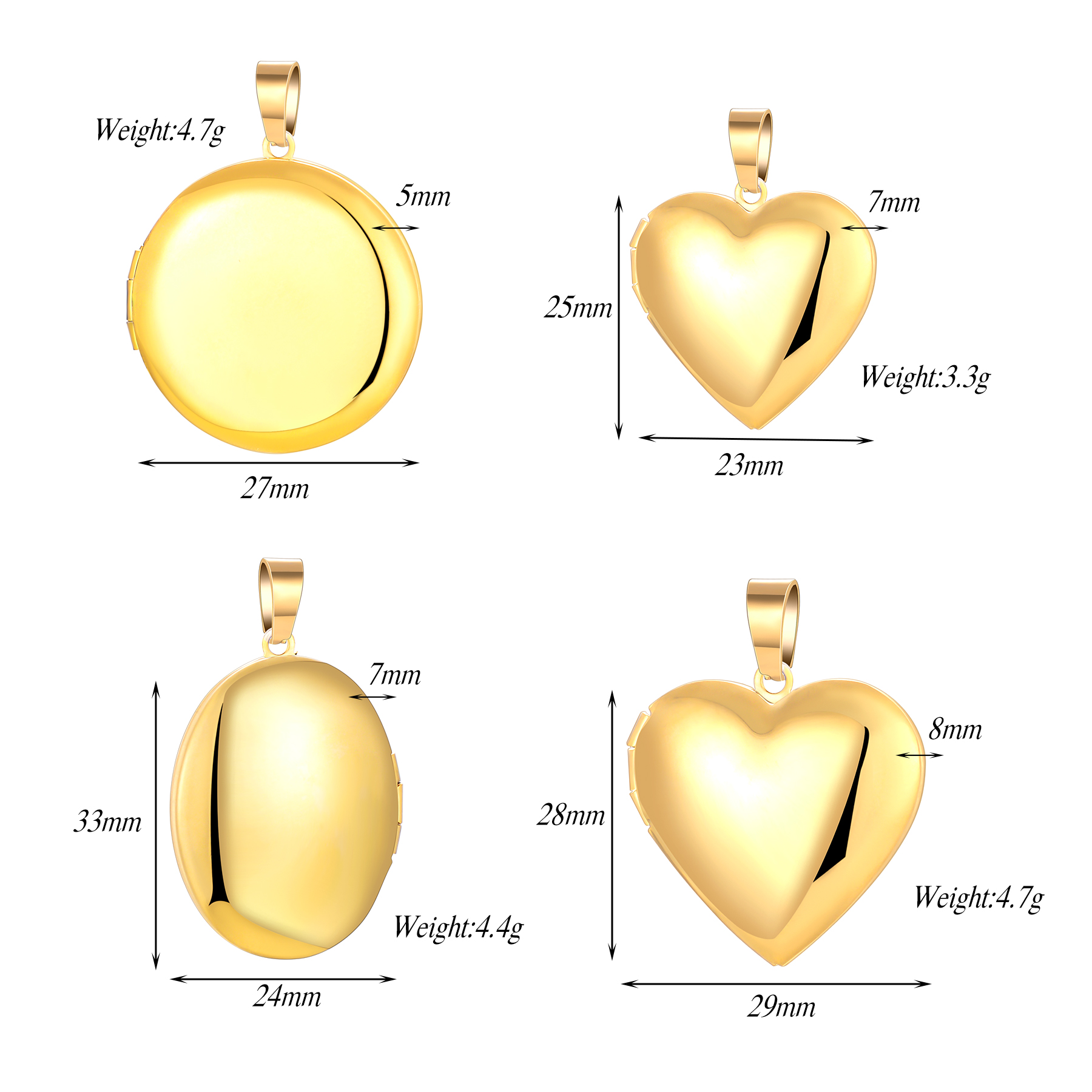 5Pcs Stainless Steel Heart/Rou - Metal Photo Panel 评论和价格