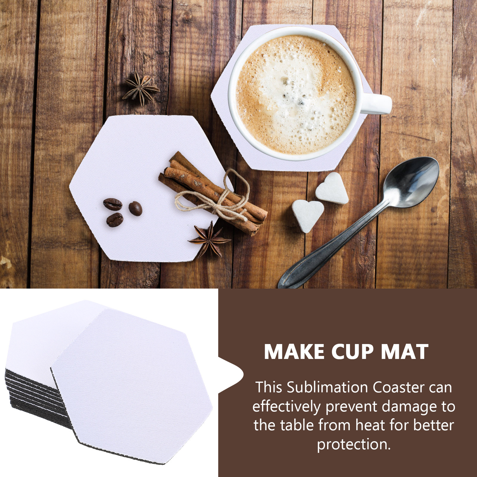 10Pcs Sublimation Blank Coaste - Coaster Sublimation Blank 评论和价格