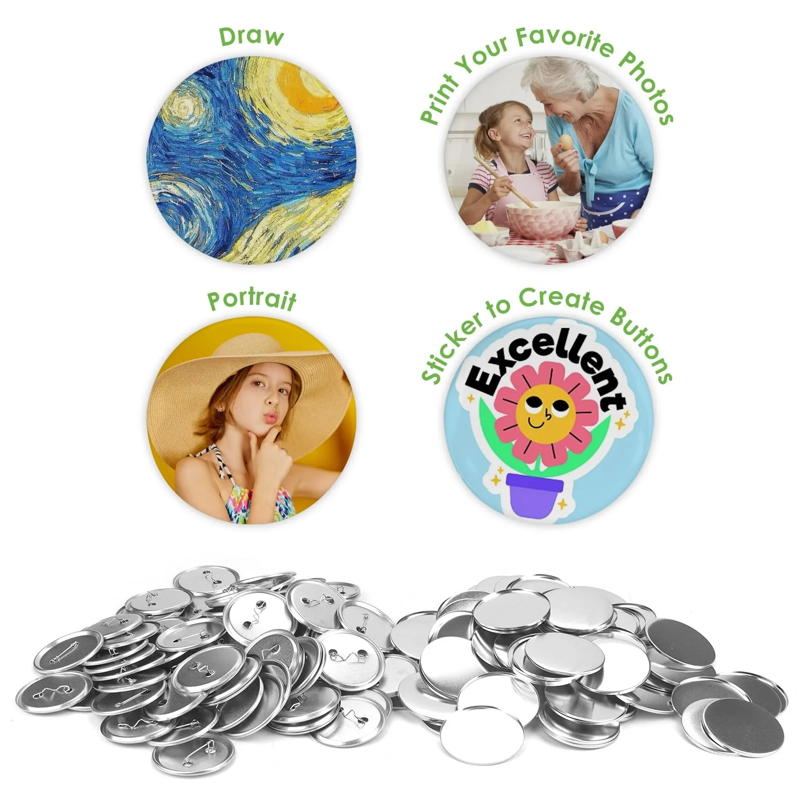100PCS Blank Button Making Sup - Button Badge Blank 评论和价格
