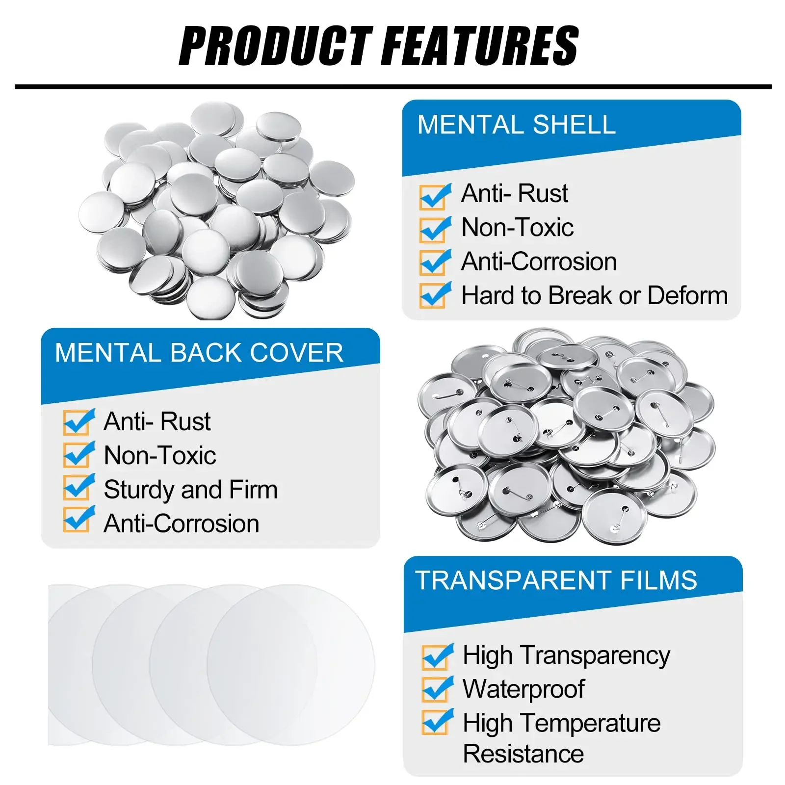 100PCS Blank Button Making Sup - Button Badge Blank 评论和价格
