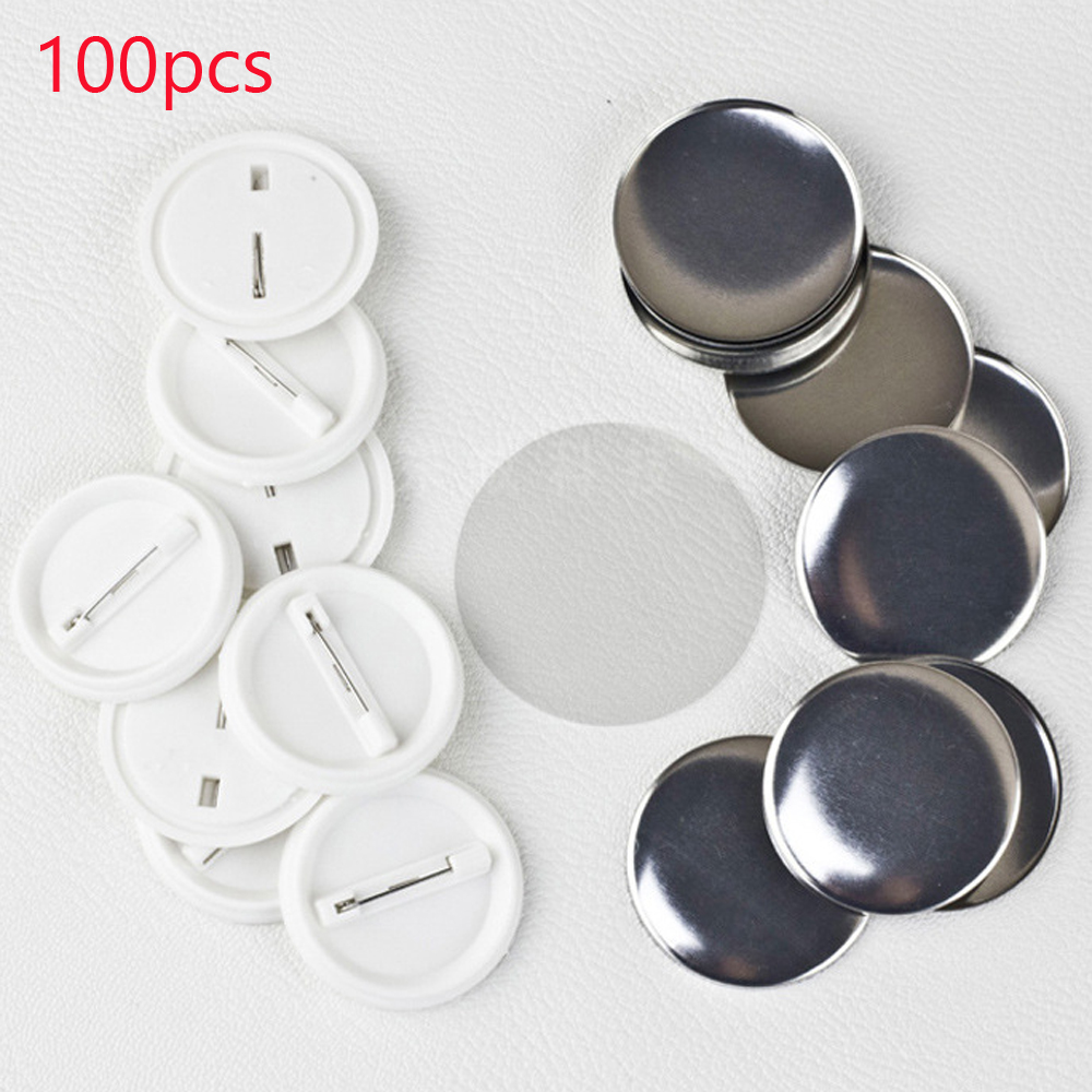 100Pcs/set Plastic Blank Badge - Button Badge Blank 评论和价格