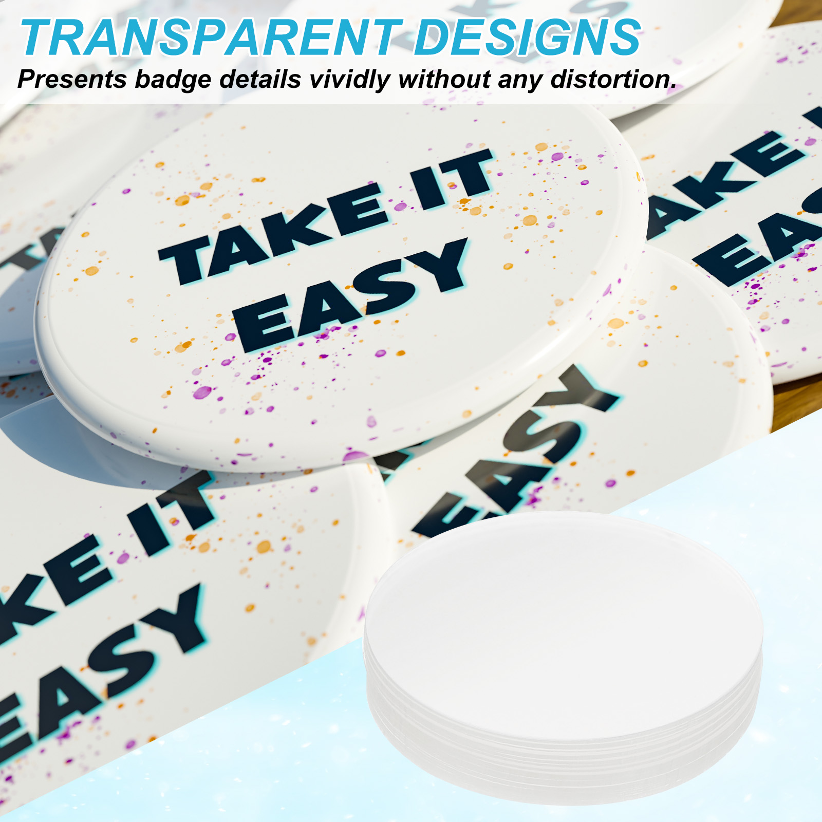 44/48/54/61/65/70mm Badge Film - Button Badge Blank 评论和价格