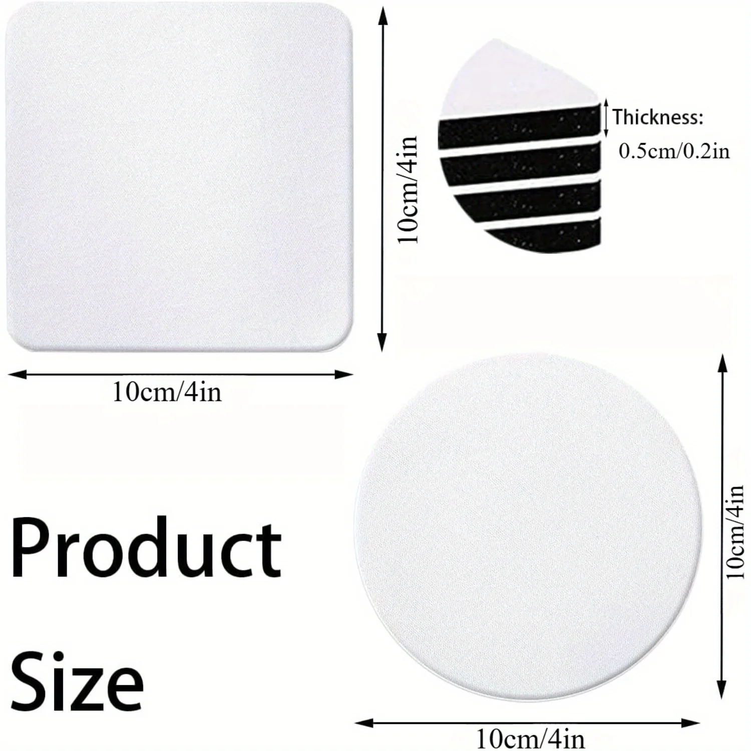 30/50 Pcs Square and Round Sub - Coaster Sublimation Blank 评论和价格