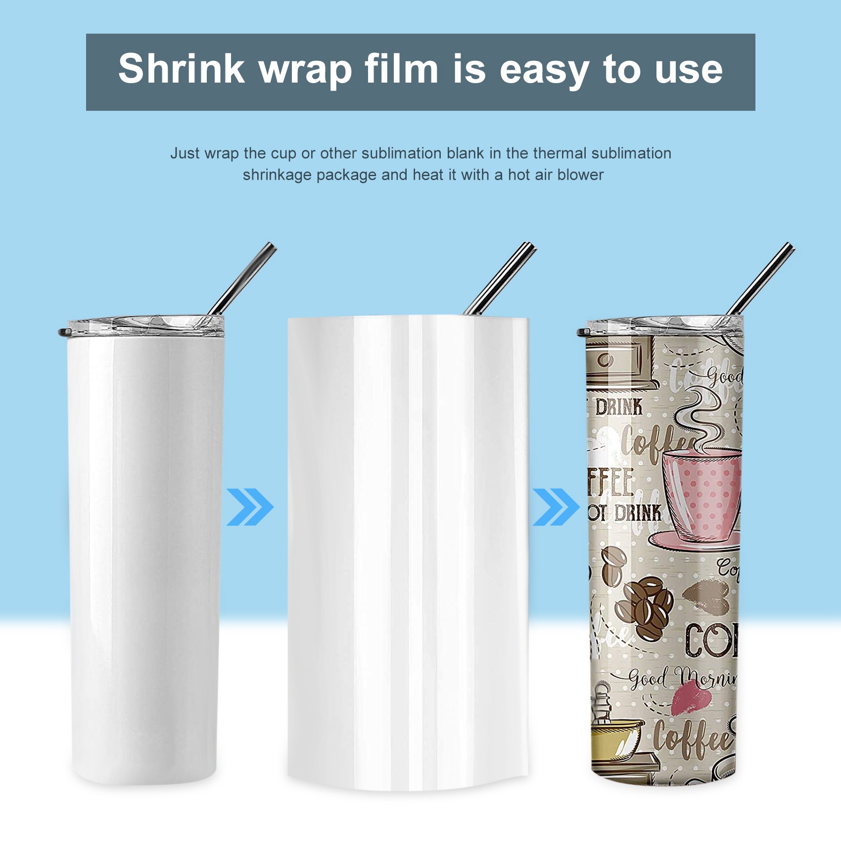 ABHI-30Pcs Sublimation Shrink  - Sublimation Mug White 评论和价格