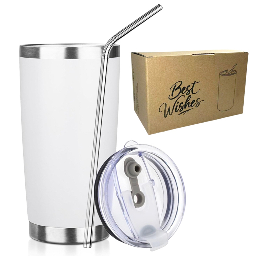 20oz Tumbler Mug with Lid and  - Tumbler 20Oz White 评论和价格