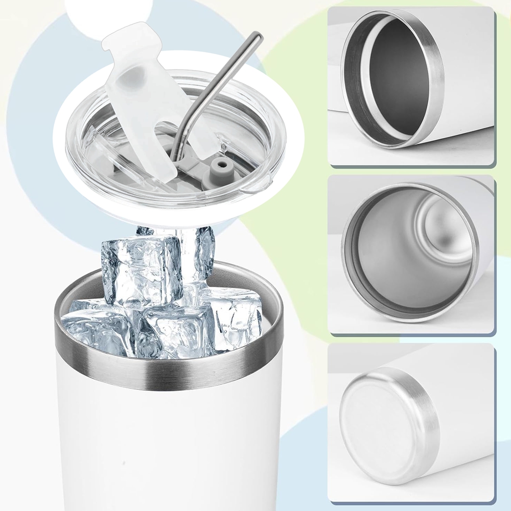 20oz Tumbler Mug with Lid and  - Tumbler 20Oz White 评论和价格