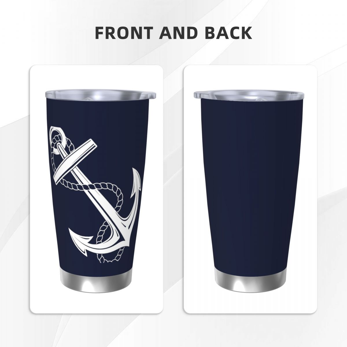 Anchor Nautical White & Navy S - Tumbler 20Oz White 评论和价格