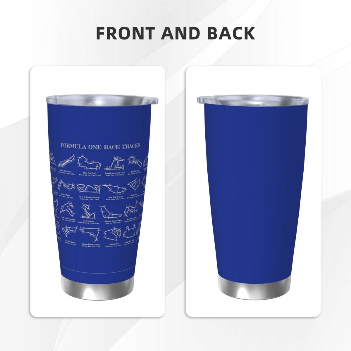 F1 Race Tracks (White Stencil- - Tumbler 20Oz White 评论和价格